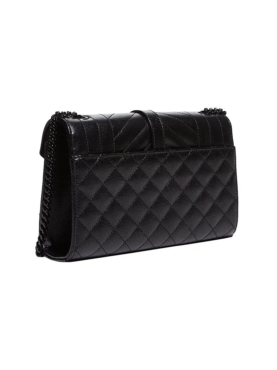 Saint Laurent Women's Envelope Triquilt Matelassé Leather Shoulder Bag - Nero | Thumbnail 5
