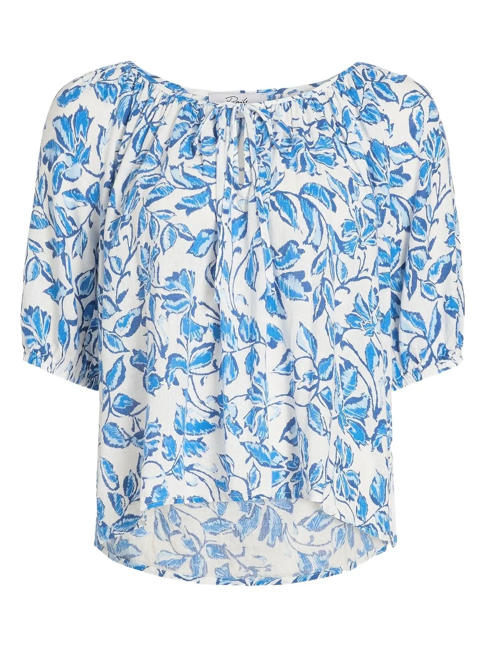 Women's Kirstie Botanical Print Linen-Blend Top Women's Kirstie Botanical Print Linen-Blend Top
