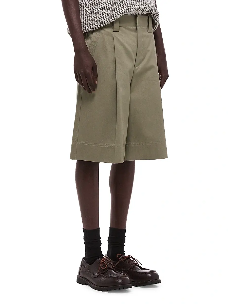 Helmut Lang Men's Pleated Relaxed-Fit Chino Shorts | Thumbnail 4 Helmut Lang Men's Pleated Relaxed-Fit Chino Shorts | Thumbnail 4