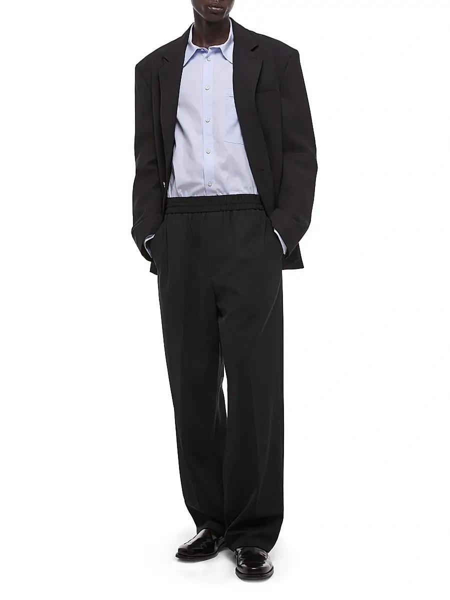 Helmut Lang Men's HL001 Wool Gabardine Pull-On Trousers | Thumbnail 2 Helmut Lang Men's HL001 Wool Gabardine Pull-On Trousers | Thumbnail 2