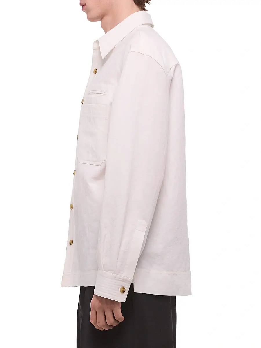 Helmut Lang Men's Sailor Cotton Overshirt | Thumbnail 3 Helmut Lang Men's Sailor Cotton Overshirt | Thumbnail 3