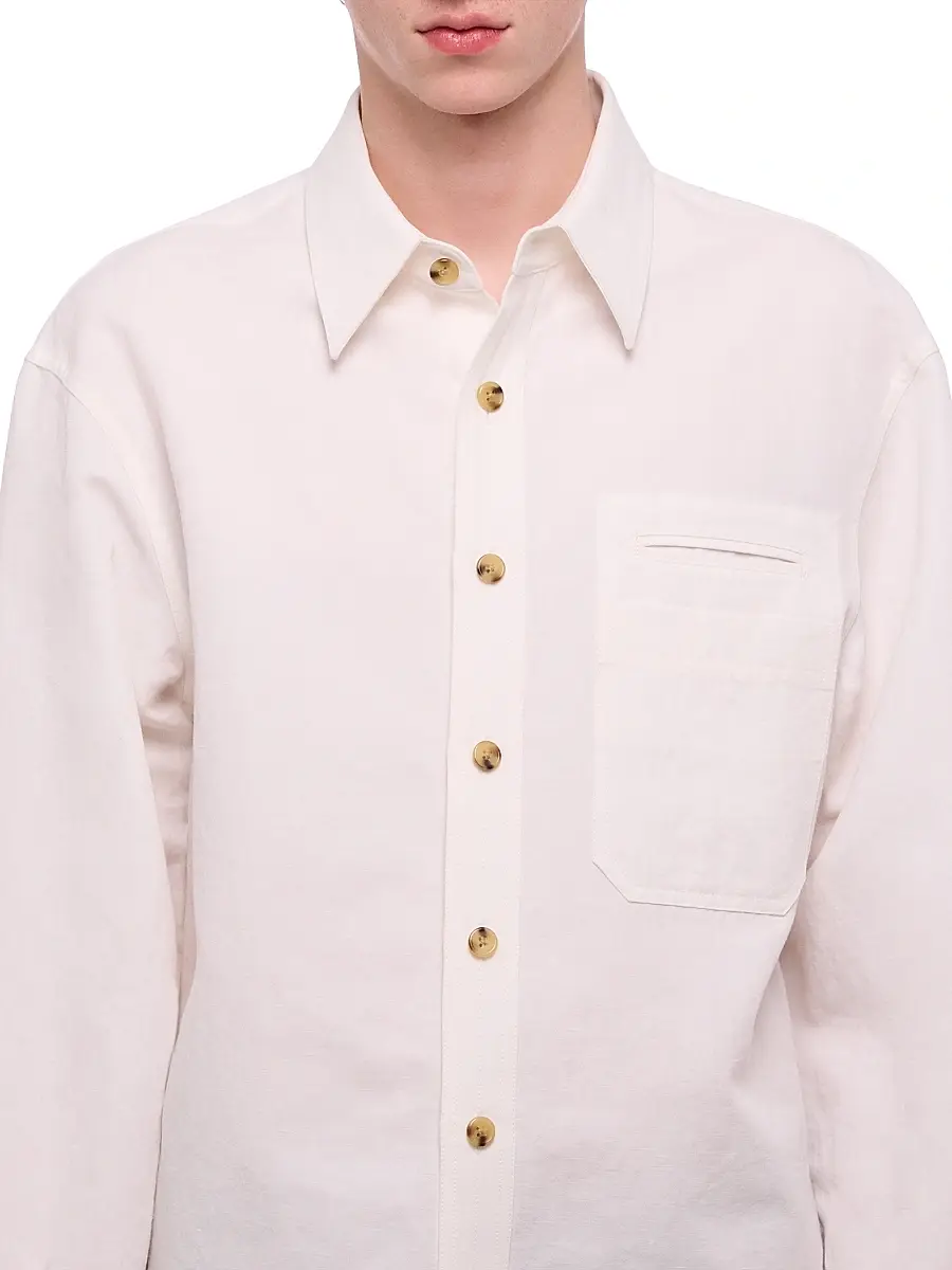 Helmut Lang Men's Sailor Cotton Overshirt | Thumbnail 5 Helmut Lang Men's Sailor Cotton Overshirt | Thumbnail 5