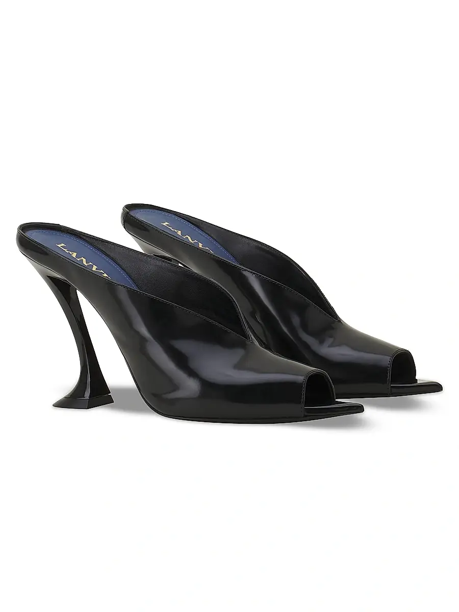 Lanvin Women's Midnight Step Mules in Patent Leather - Noir | Thumbnail 2 Lanvin Women's Midnight Step Mules in Patent Leather - Noir | Thumbnail 2