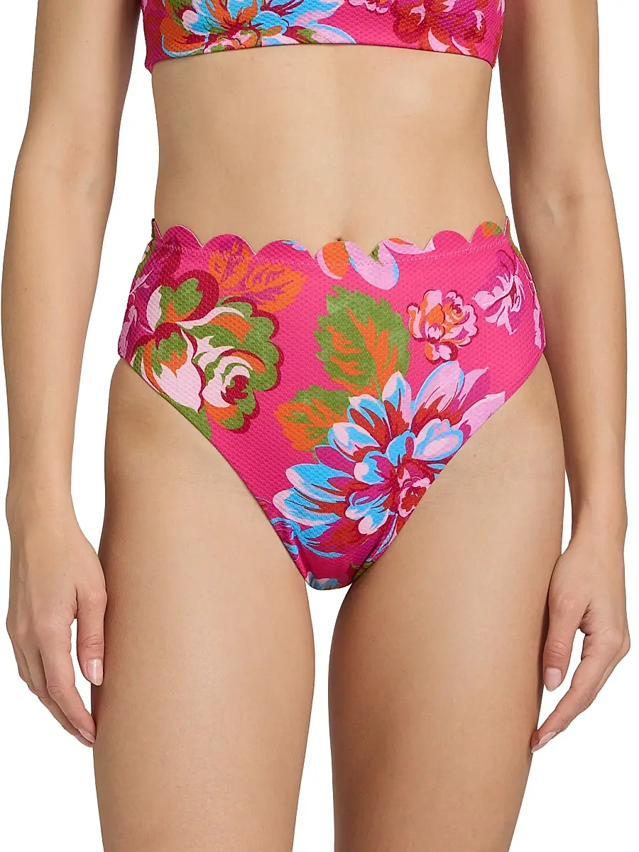 BEACH RIOT Women's Nessa Floral Scallop High-Rise Bikini Bottom | Thumbnail 3 BEACH RIOT Women's Nessa Floral Scallop High-Rise Bikini Bottom | Thumbnail 3