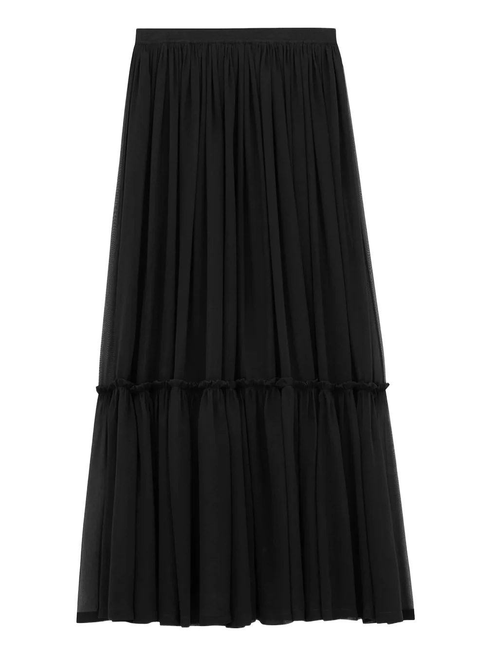 Women's Ruffled Skirt in Silk Crepe Muslin Women's Ruffled Skirt in Silk Crepe Muslin
