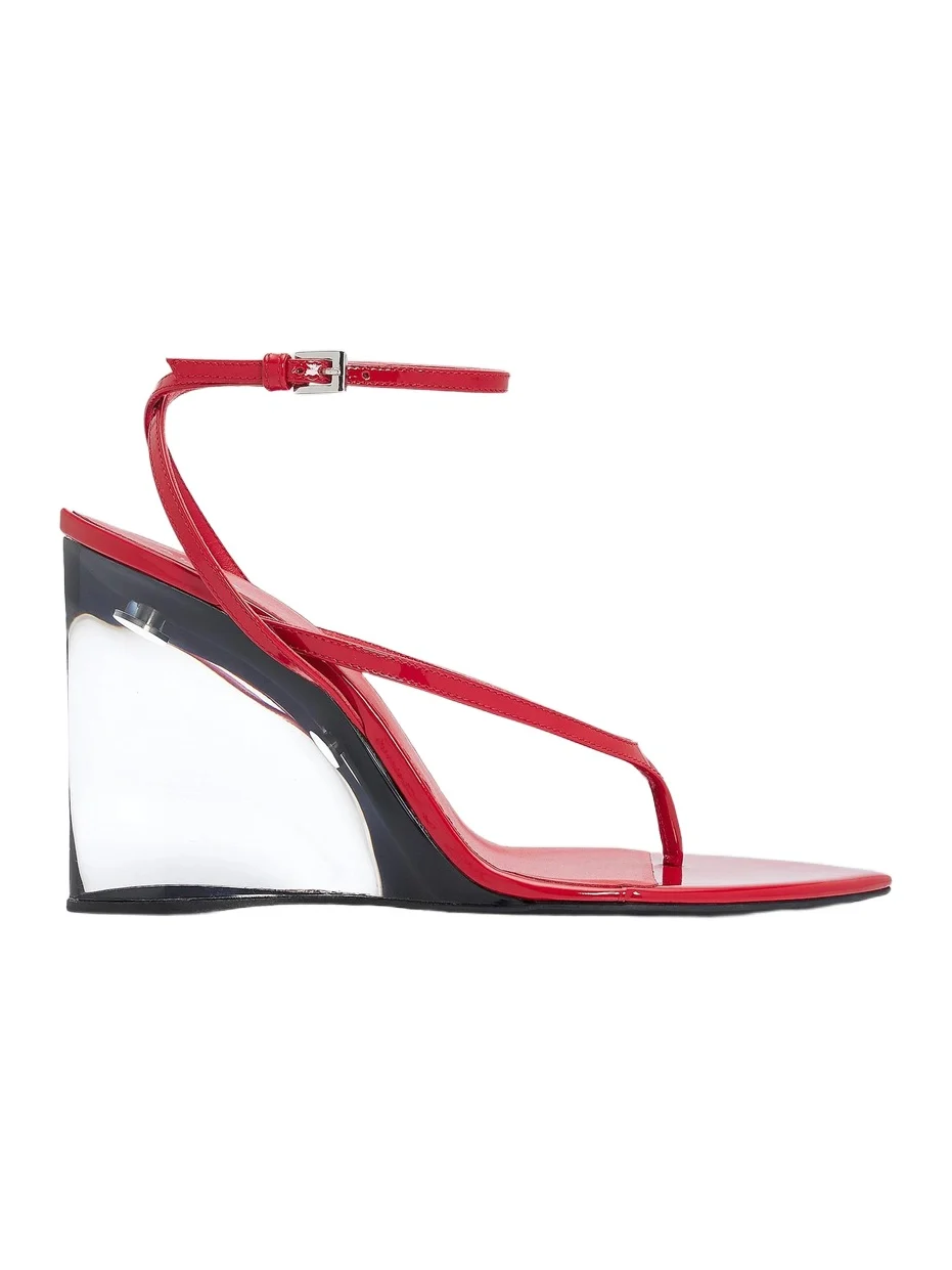Women's 90MM Leather Wedge Sandals Women's 90MM Leather Wedge Sandals