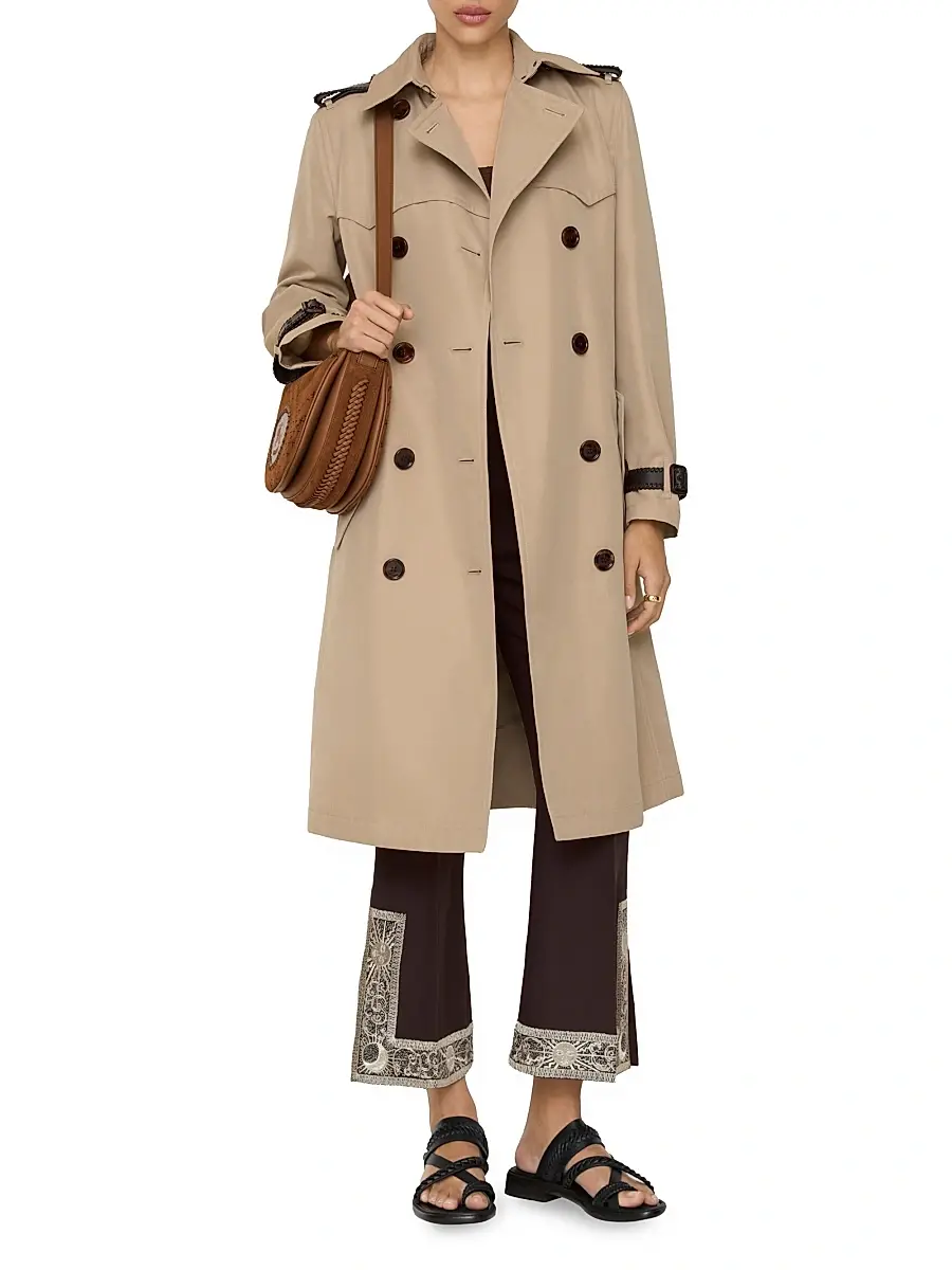 Burberry Women's Foxfield Silk-Cotton Trench Coat - Oatmeal Beige - Size 8 | Thumbnail 2 Burberry Women's Foxfield Silk-Cotton Trench Coat - Oatmeal Beige - Size 8 | Thumbnail 2