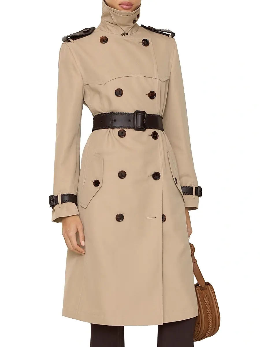 Burberry Women's Foxfield Silk-Cotton Trench Coat - Oatmeal Beige - Size 8 | Thumbnail 3 Burberry Women's Foxfield Silk-Cotton Trench Coat - Oatmeal Beige - Size 8 | Thumbnail 3