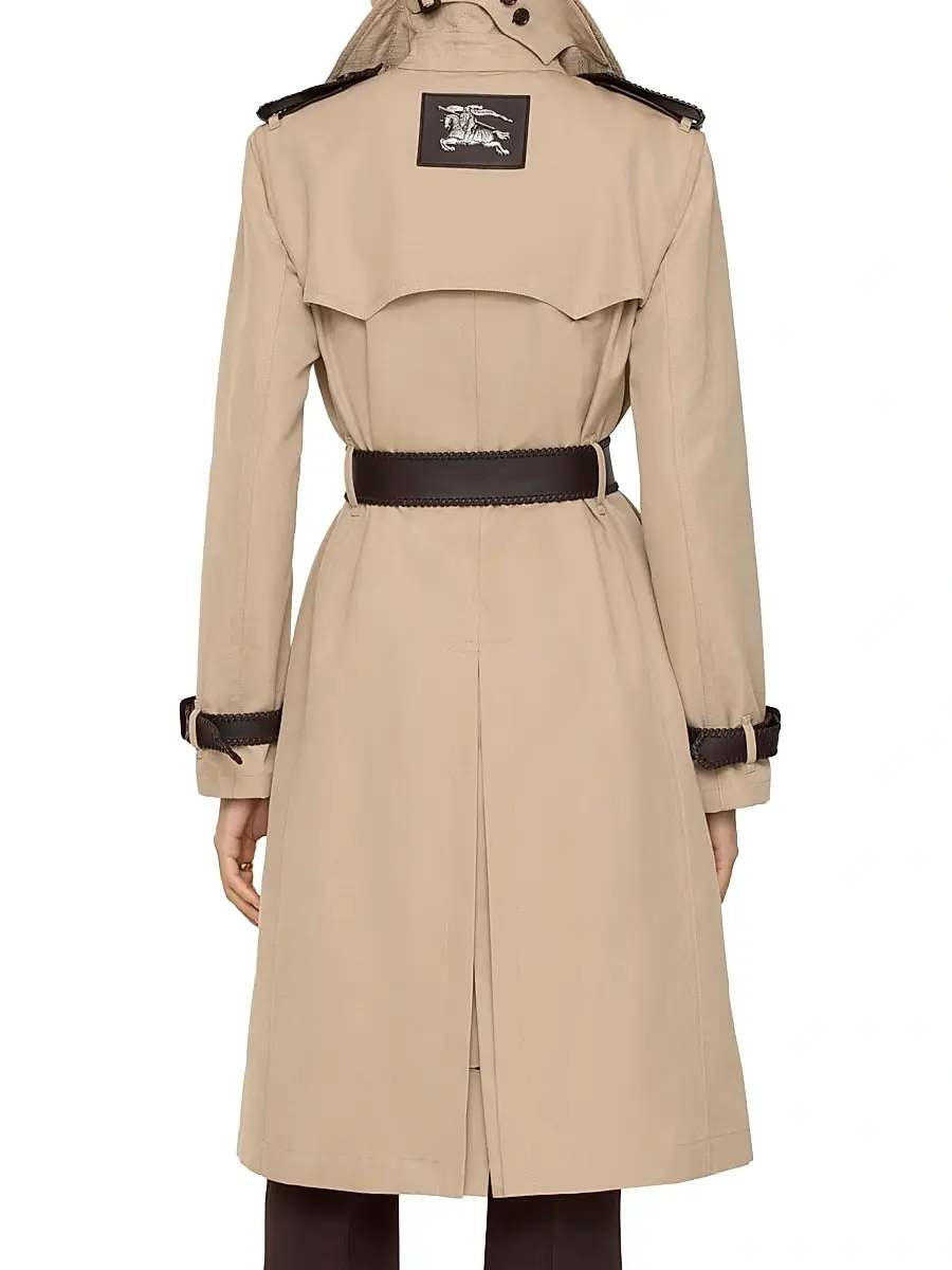 Burberry Women's Foxfield Silk-Cotton Trench Coat - Oatmeal Beige - Size 8 | Thumbnail 4 Burberry Women's Foxfield Silk-Cotton Trench Coat - Oatmeal Beige - Size 8 | Thumbnail 4