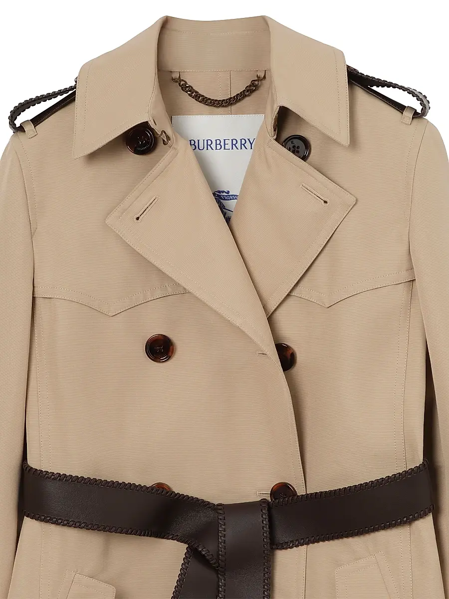 Burberry Women's Foxfield Silk-Cotton Trench Coat - Oatmeal Beige - Size 8 | Thumbnail 5 Burberry Women's Foxfield Silk-Cotton Trench Coat - Oatmeal Beige - Size 8 | Thumbnail 5