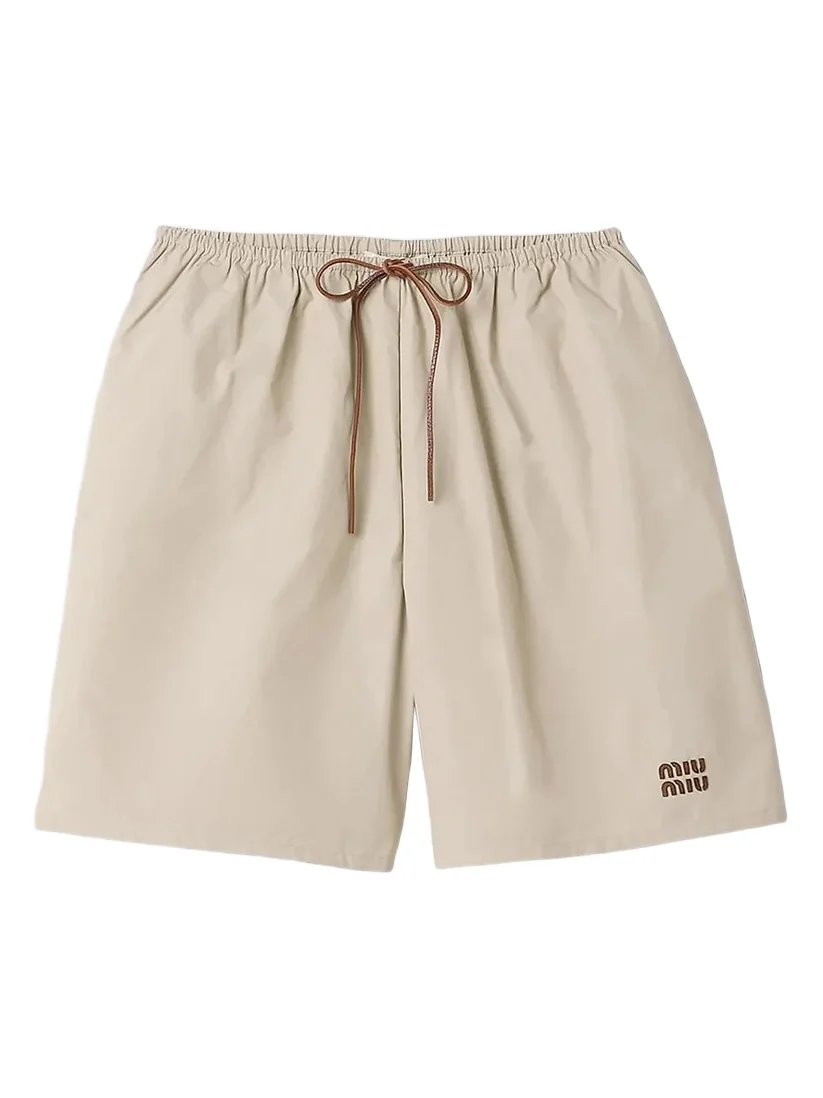 Miu Miu Women's Panama Cotton Bermudas