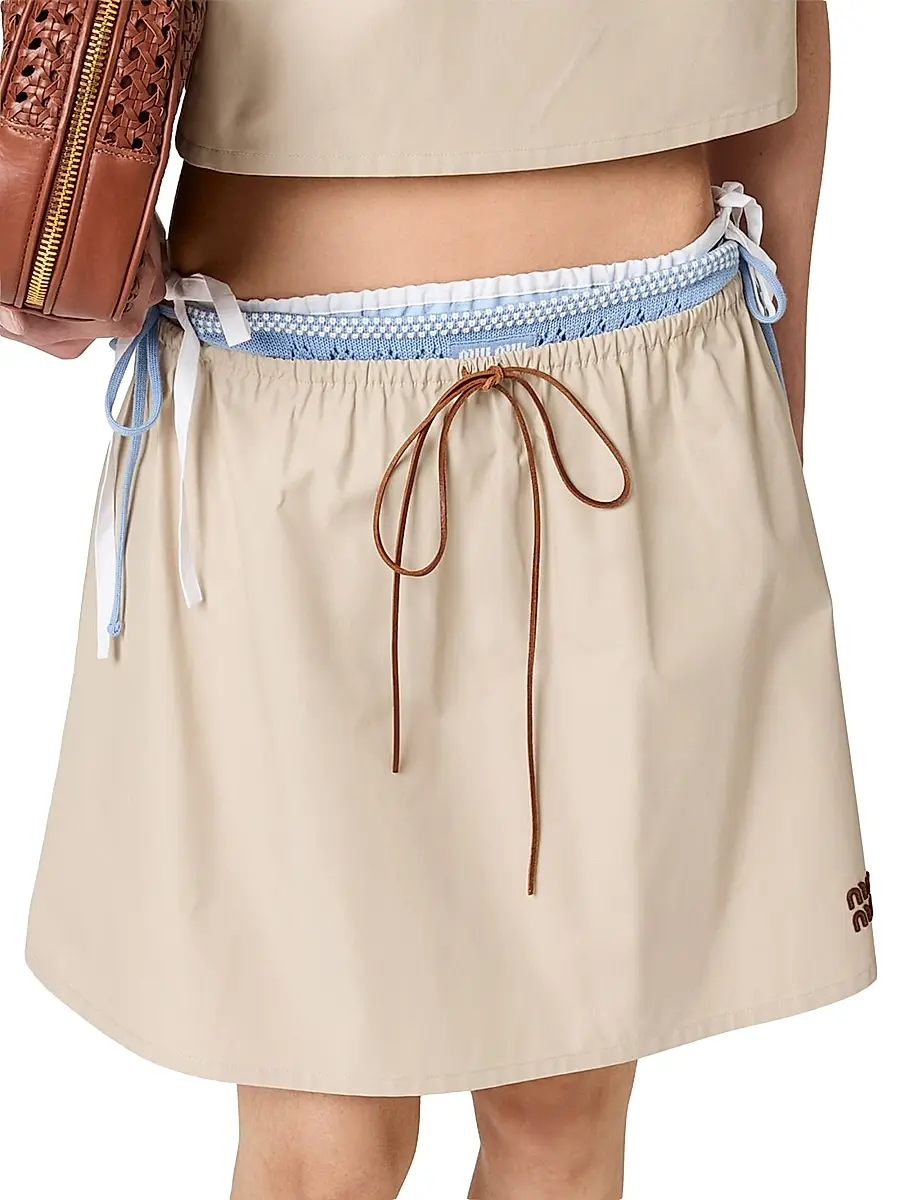 Miu Miu Women's Panama Cotton Skirt | Thumbnail 2