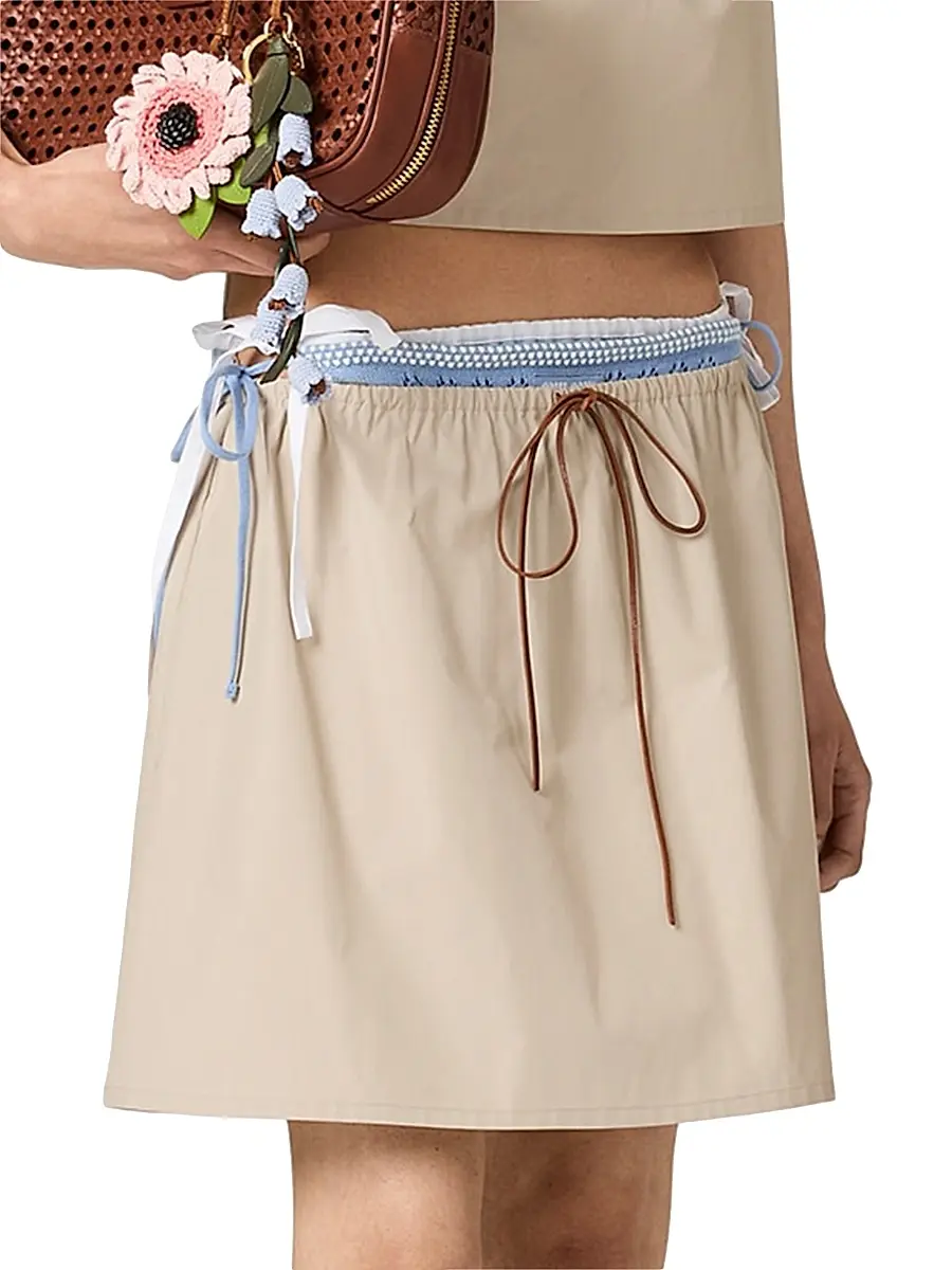 Miu Miu Women's Panama Cotton Skirt | Thumbnail 3