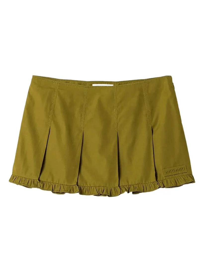 Women's Poplin Pleated Miniskirt