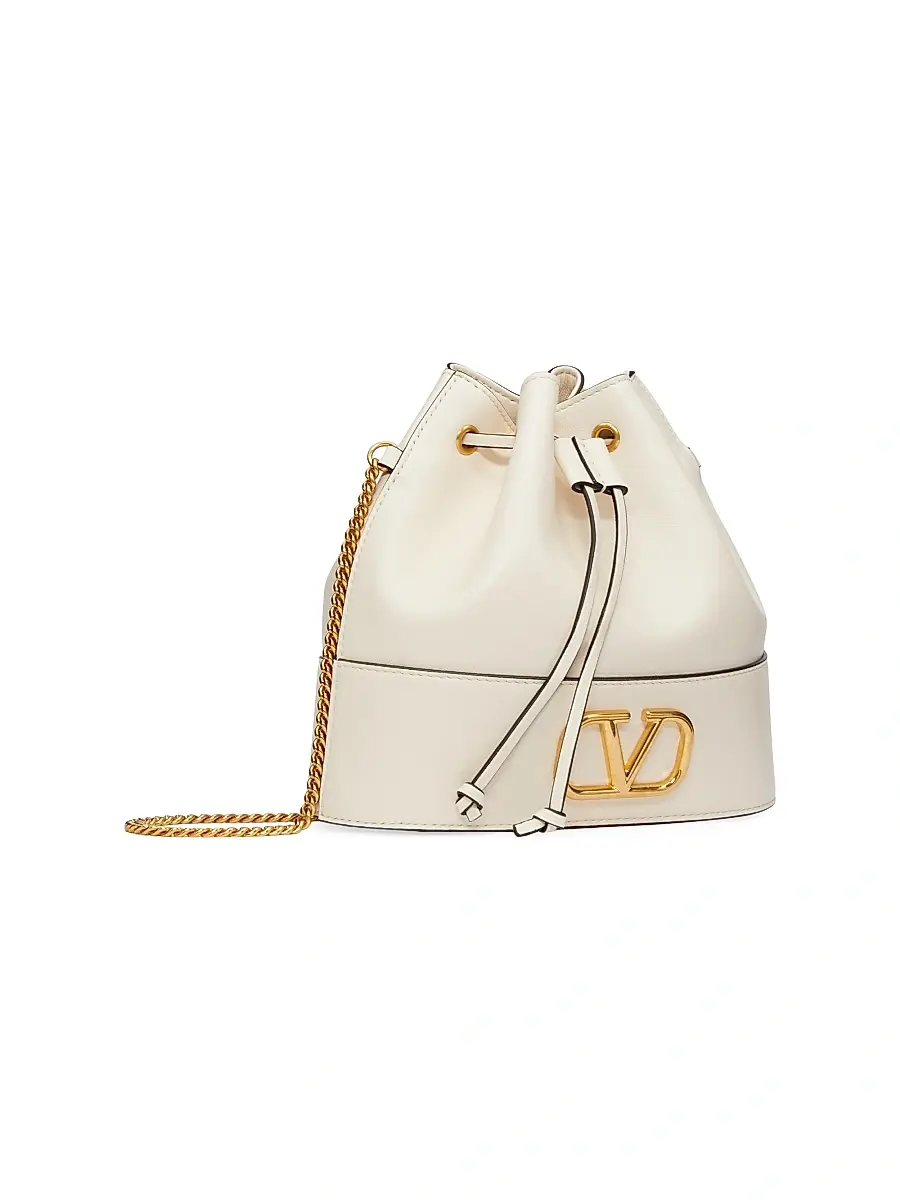 Valentino Women's Mini VLogo Signature Bucket Bag in Nappa Leather - Light Ivory | Thumbnail 2 Valentino Women's Mini VLogo Signature Bucket Bag in Nappa Leather - Light Ivory | Thumbnail 2