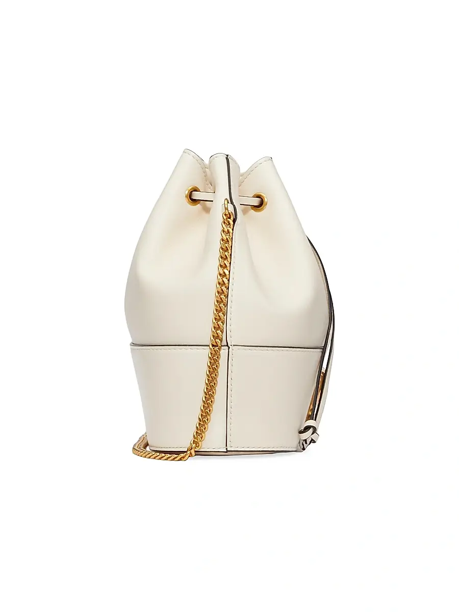 Valentino Women's Mini VLogo Signature Bucket Bag in Nappa Leather - Light Ivory | Thumbnail 4 Valentino Women's Mini VLogo Signature Bucket Bag in Nappa Leather - Light Ivory | Thumbnail 4