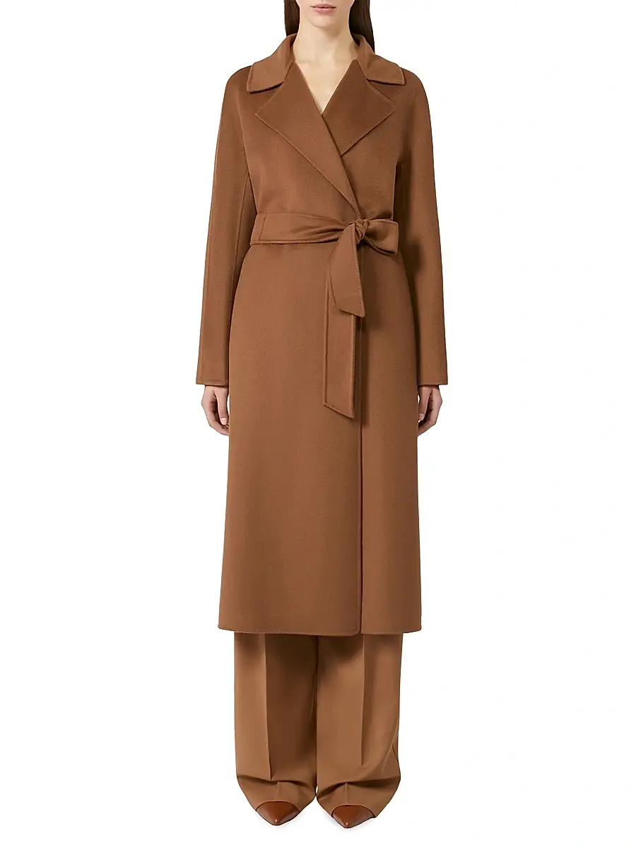 Max Mara Women's Wool Cashmere and Silk Coat - Camel | Thumbnail 2 Max Mara Women's Wool Cashmere and Silk Coat - Camel | Thumbnail 2