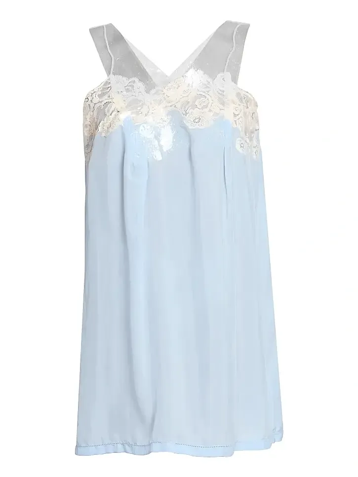 Women's Lace-Trim Babydoll Minidress