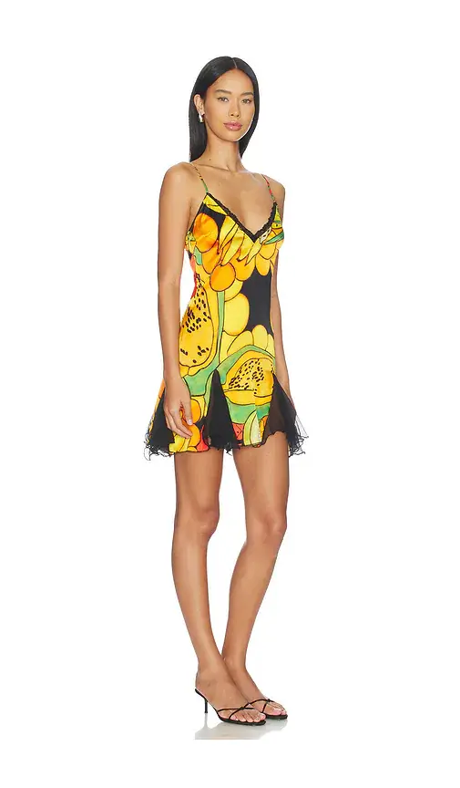 Donde Esteban Frutas Silk Satin Lace Mini Dress | Thumbnail 2 Donde Esteban Frutas Silk Satin Lace Mini Dress | Thumbnail 2