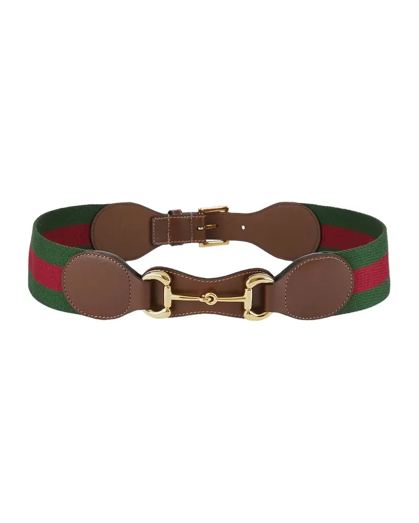 Gucci Elastic Web Belt With Horsebit | Image 1 Gucci Elastic Web Belt With Horsebit | Image 1