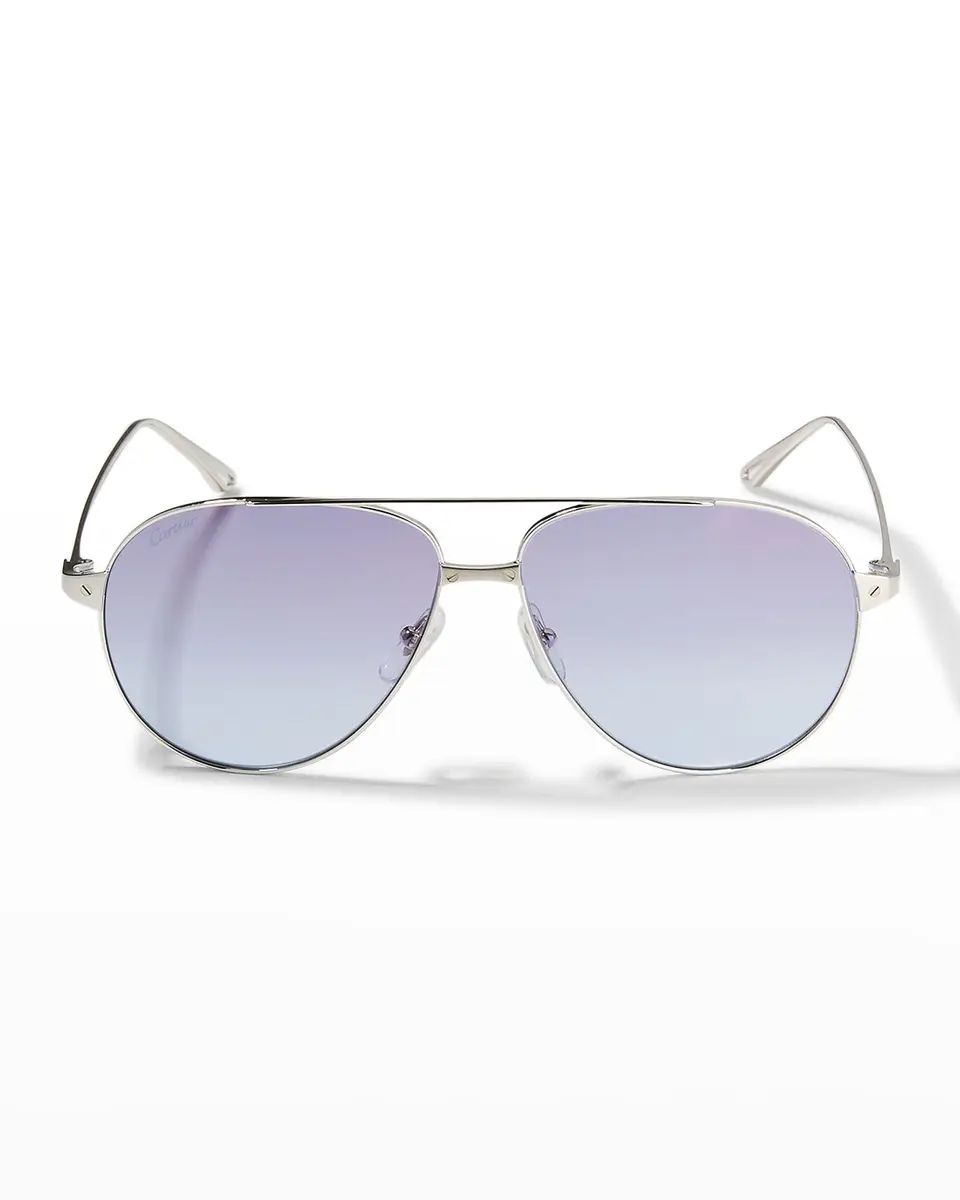 Cartier Santos Screw Metal Aviator Sunglasses | Thumbnail 3 Cartier Santos Screw Metal Aviator Sunglasses | Thumbnail 3