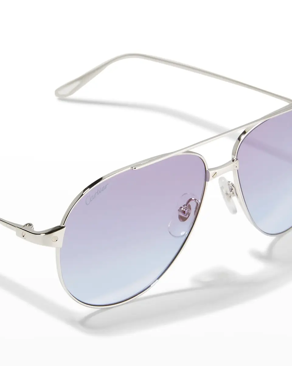 Cartier Santos Screw Metal Aviator Sunglasses | Thumbnail 5 Cartier Santos Screw Metal Aviator Sunglasses | Thumbnail 5