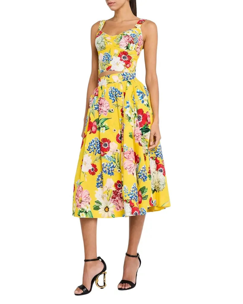 Dolce & Gabbana Floral Crop Bustier Top | Image 1 Dolce & Gabbana Floral Crop Bustier Top | Image 1