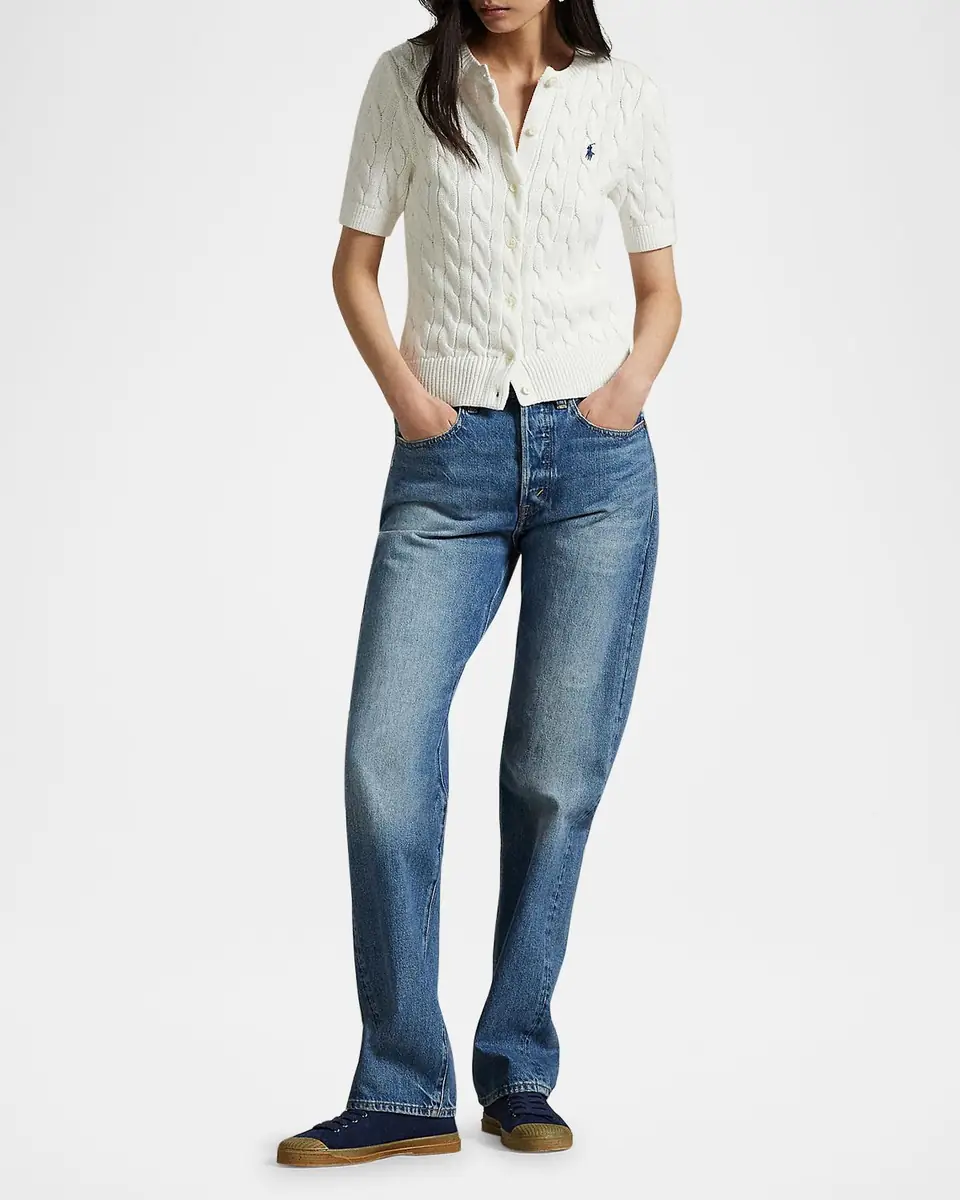 Polo Ralph Lauren Cable-Knit Cotton Short-Sleeve Cardigan | Thumbnail 2 Polo Ralph Lauren Cable-Knit Cotton Short-Sleeve Cardigan | Thumbnail 2