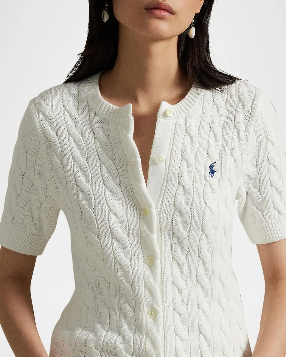 Polo Ralph Lauren Cable-Knit Cotton Short-Sleeve Cardigan | Thumbnail 5 Polo Ralph Lauren Cable-Knit Cotton Short-Sleeve Cardigan | Thumbnail 5