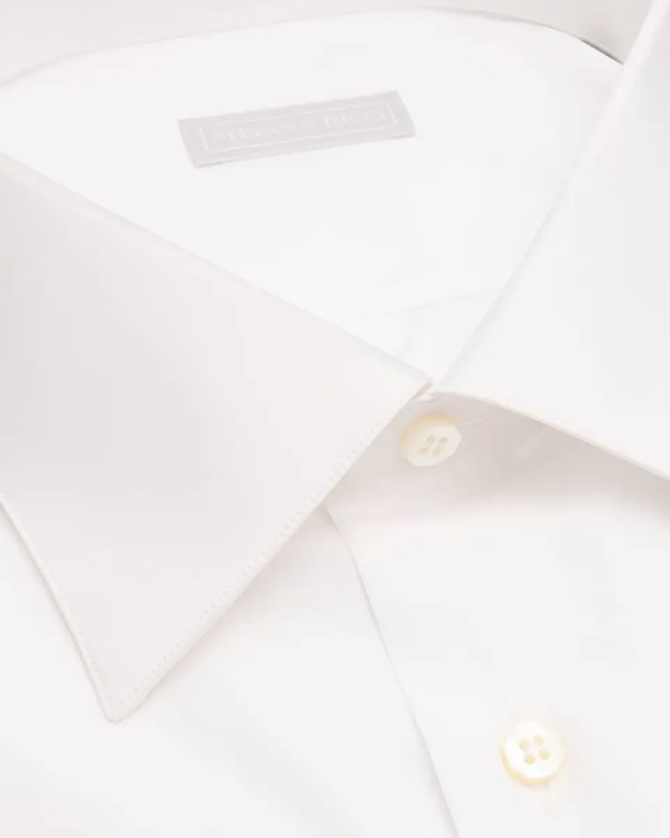 Stefano Ricci Men's Solid Cotton Point-Collar Dress Shirt | Thumbnail 2 Stefano Ricci Men's Solid Cotton Point-Collar Dress Shirt | Thumbnail 2