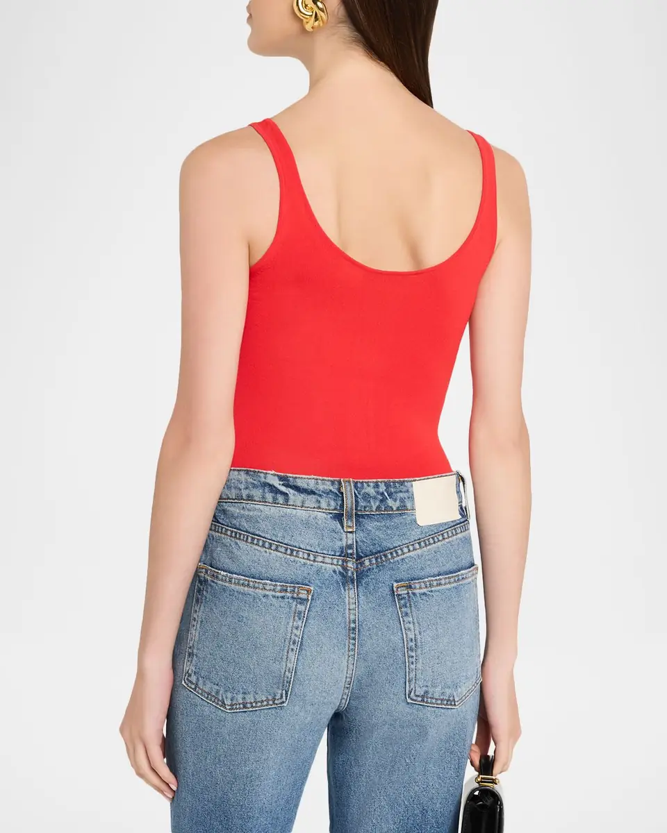 Brandon Maxwell The Scarlett Scoop-Neck Sleeveless Bodysuit | Thumbnail 3