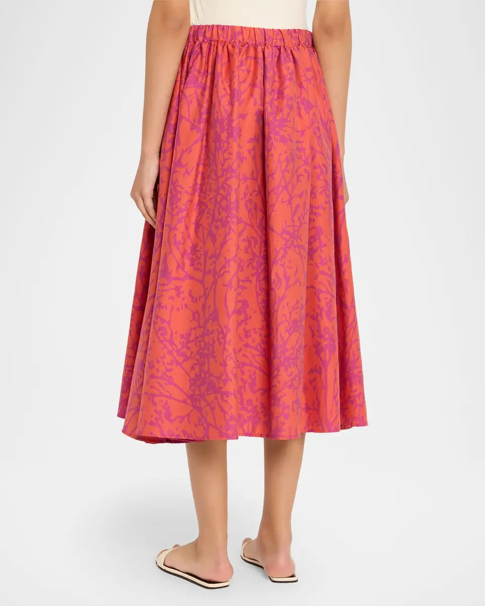 Max Mara Coral-Print Drawstring Midi Skirt | Thumbnail 2 Max Mara Coral-Print Drawstring Midi Skirt | Thumbnail 2