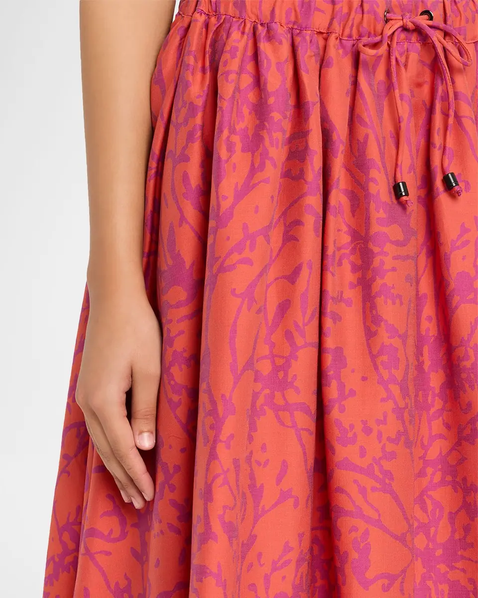 Max Mara Coral-Print Drawstring Midi Skirt | Thumbnail 4 Max Mara Coral-Print Drawstring Midi Skirt | Thumbnail 4