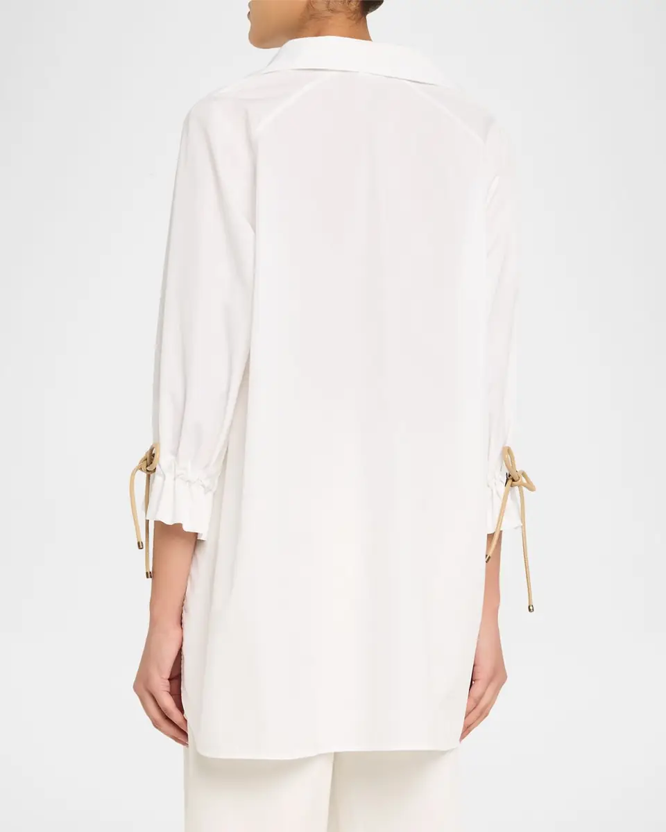 Max Mara Raglan-Sleeve Cotton Poplin Blouse | Thumbnail 4 Max Mara Raglan-Sleeve Cotton Poplin Blouse | Thumbnail 4