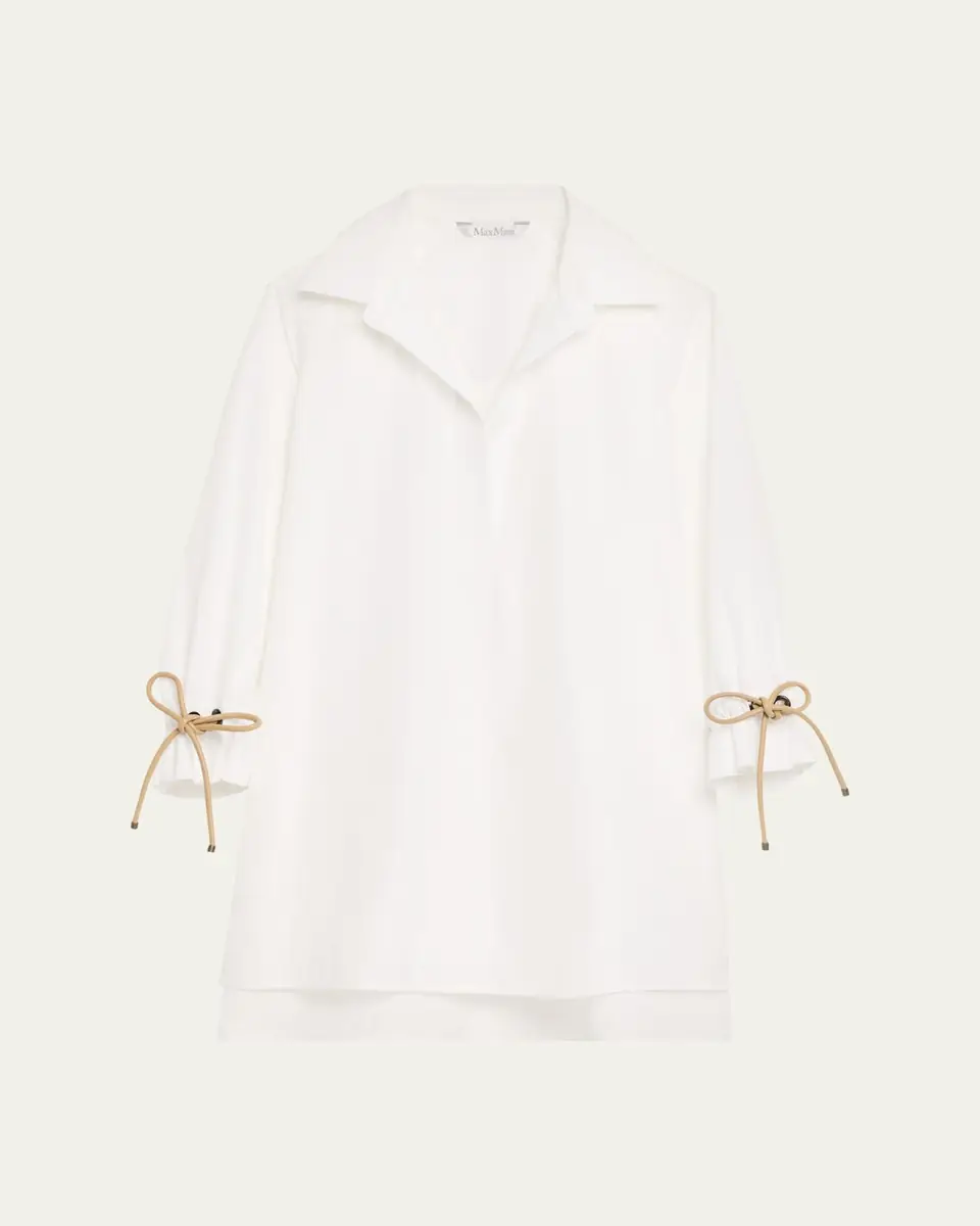 Max Mara Raglan-Sleeve Cotton Poplin Blouse | Thumbnail 5 Max Mara Raglan-Sleeve Cotton Poplin Blouse | Thumbnail 5