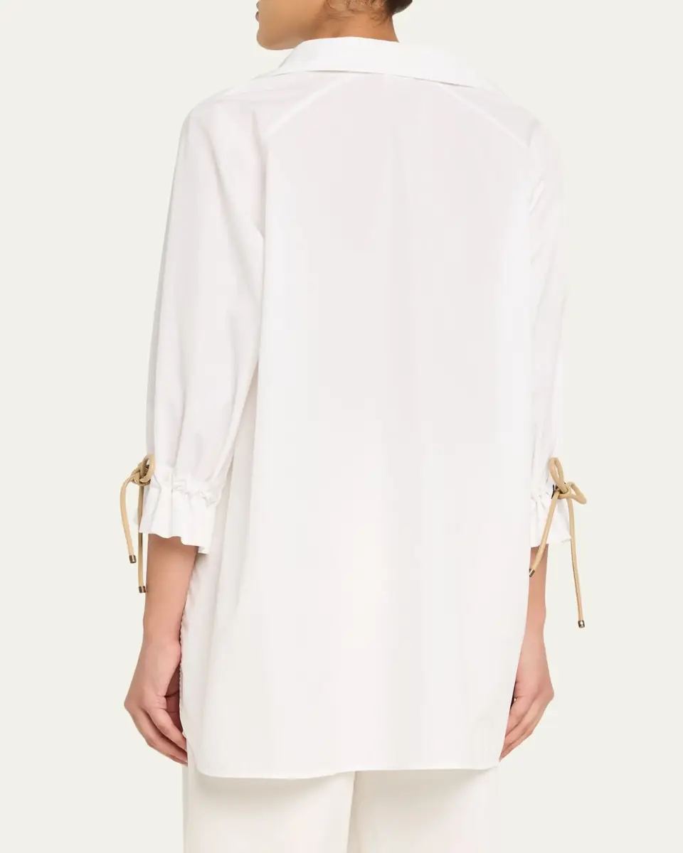 Max Mara Raglan-Sleeve Cotton Poplin Blouse | Thumbnail 7 Max Mara Raglan-Sleeve Cotton Poplin Blouse | Thumbnail 7