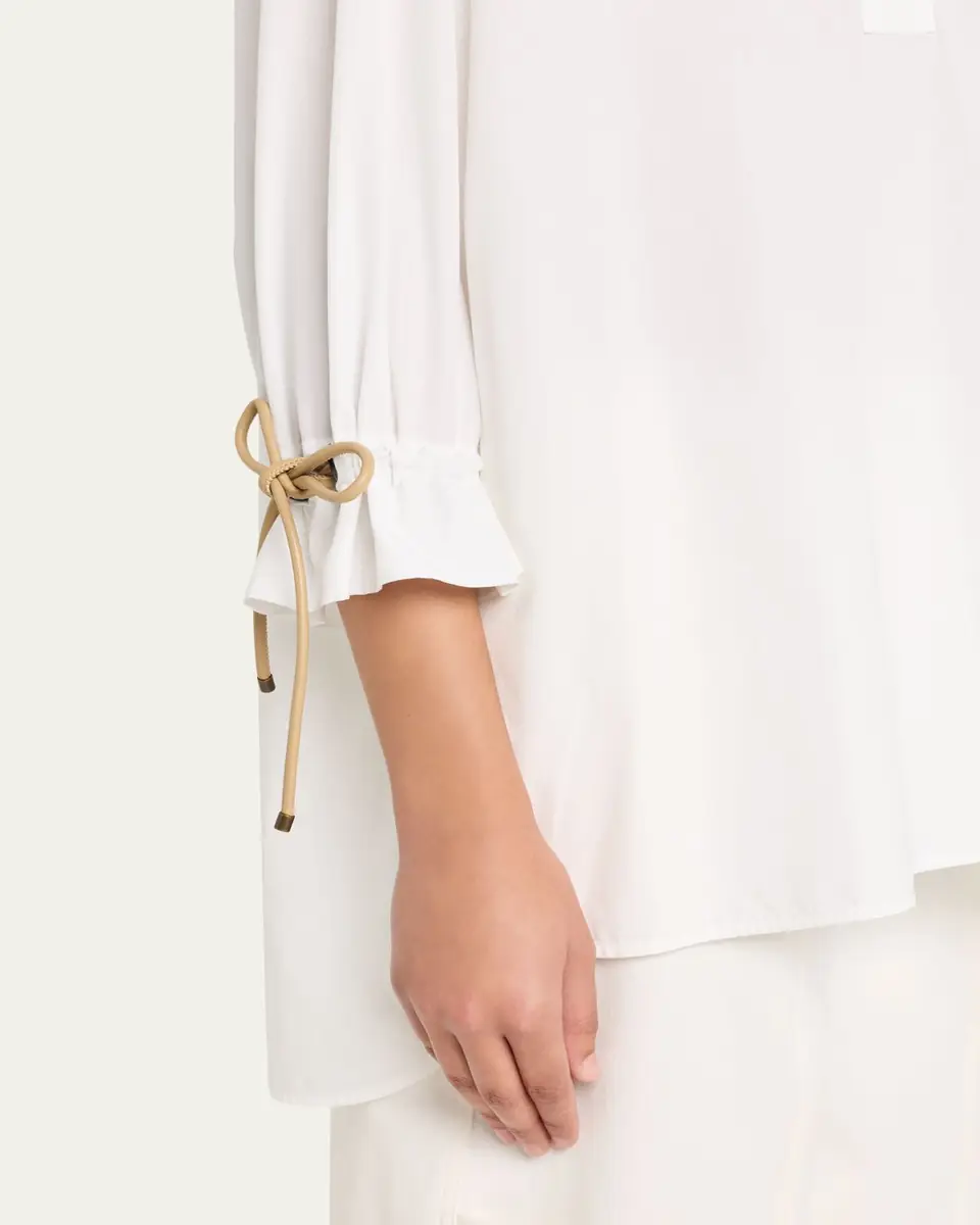 Max Mara Raglan-Sleeve Cotton Poplin Blouse | Thumbnail 9 Max Mara Raglan-Sleeve Cotton Poplin Blouse | Thumbnail 9