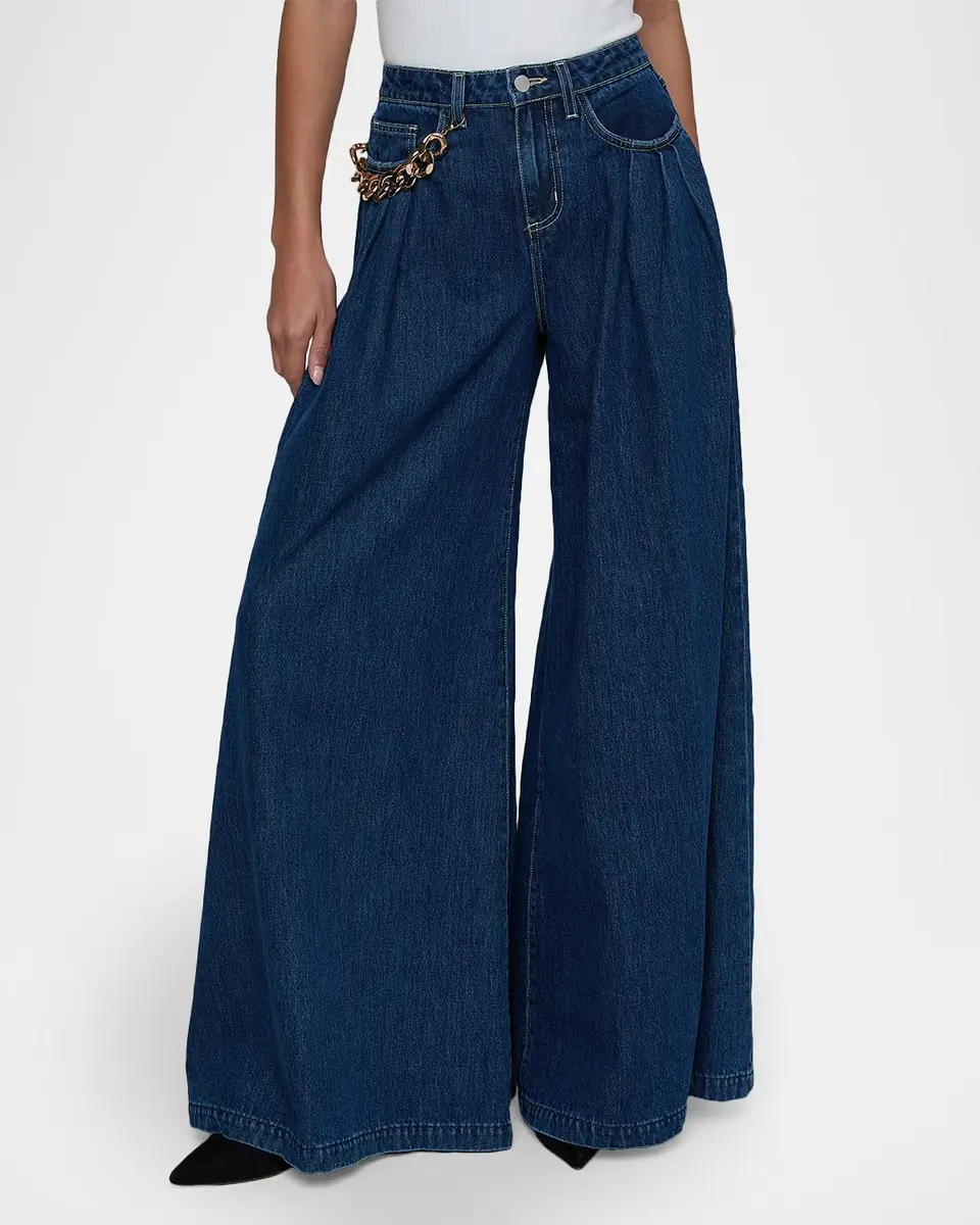 L'Agence Chayse Pleated Wide-Leg Jeans | Thumbnail 3