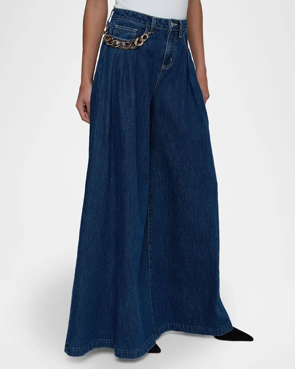 L'Agence Chayse Pleated Wide-Leg Jeans | Thumbnail 4