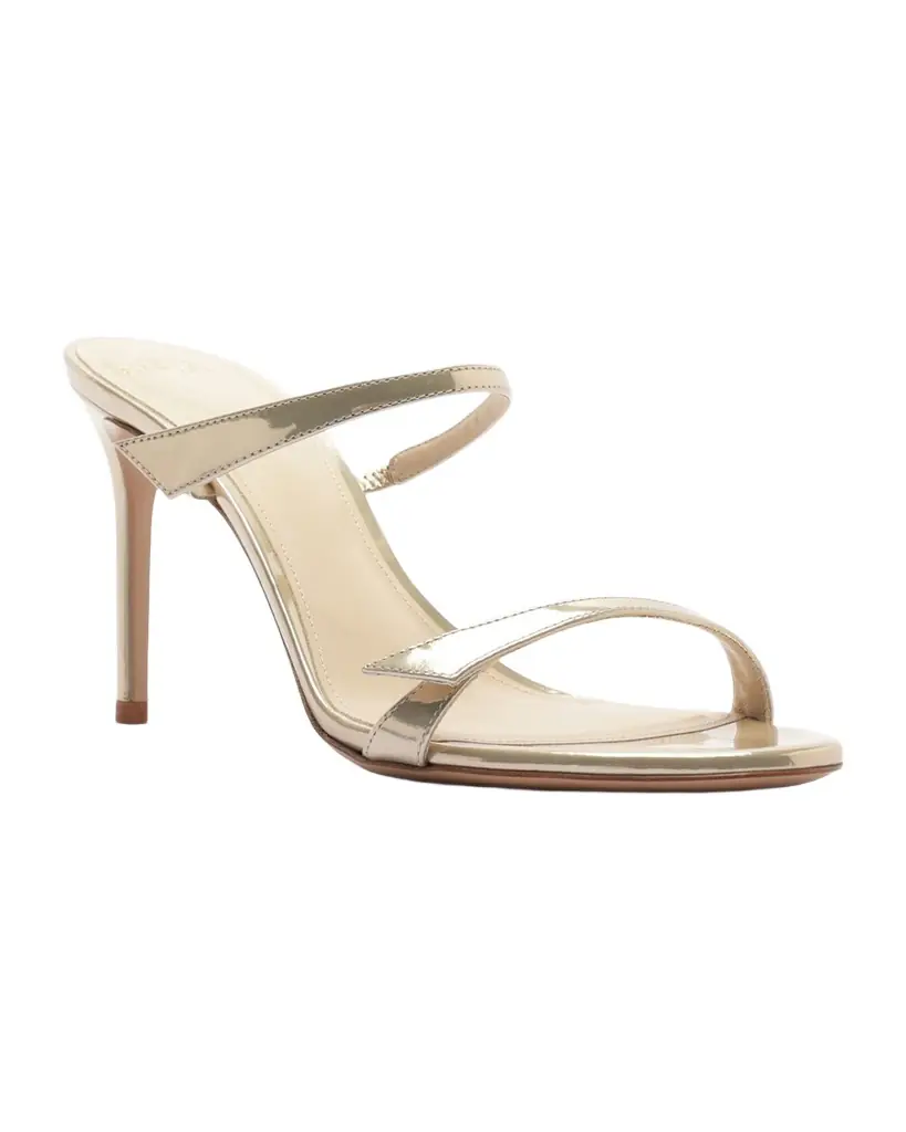 Alexandre Birman 85mm Tita Metallic Leather Mule Sandals | Image 1 Alexandre Birman 85mm Tita Metallic Leather Mule Sandals | Image 1