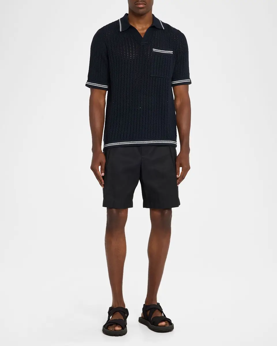 rag & bone Men's Johnny Collar Crochet Polo Shirt | Thumbnail 2 rag & bone Men's Johnny Collar Crochet Polo Shirt | Thumbnail 2