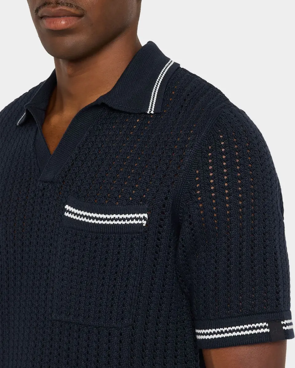 rag & bone Men's Johnny Collar Crochet Polo Shirt | Thumbnail 5 rag & bone Men's Johnny Collar Crochet Polo Shirt | Thumbnail 5