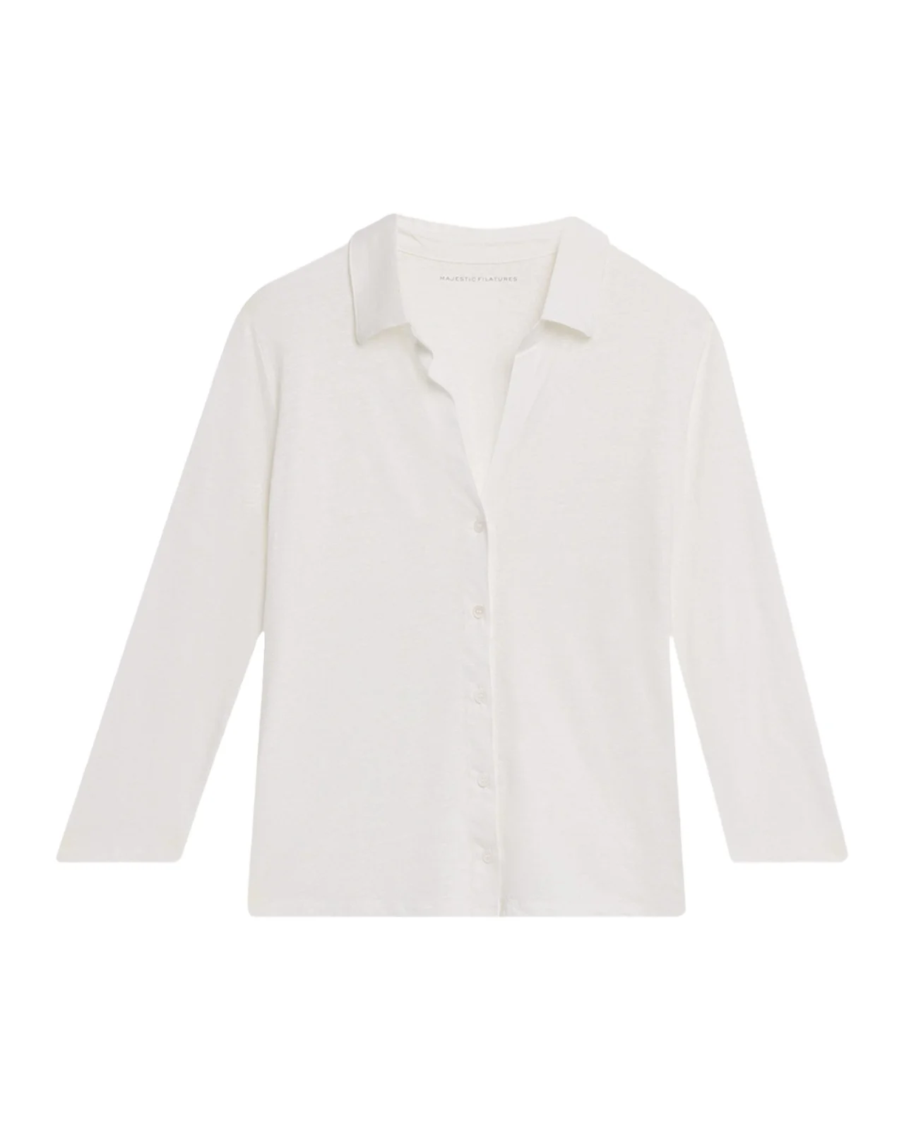 3/4-Sleeve Stretch Linen Shirt 3/4-Sleeve Stretch Linen Shirt