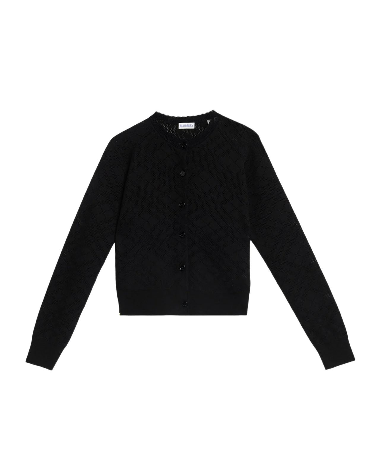 Pandora Check-Knit Wool-Silk Cardigan