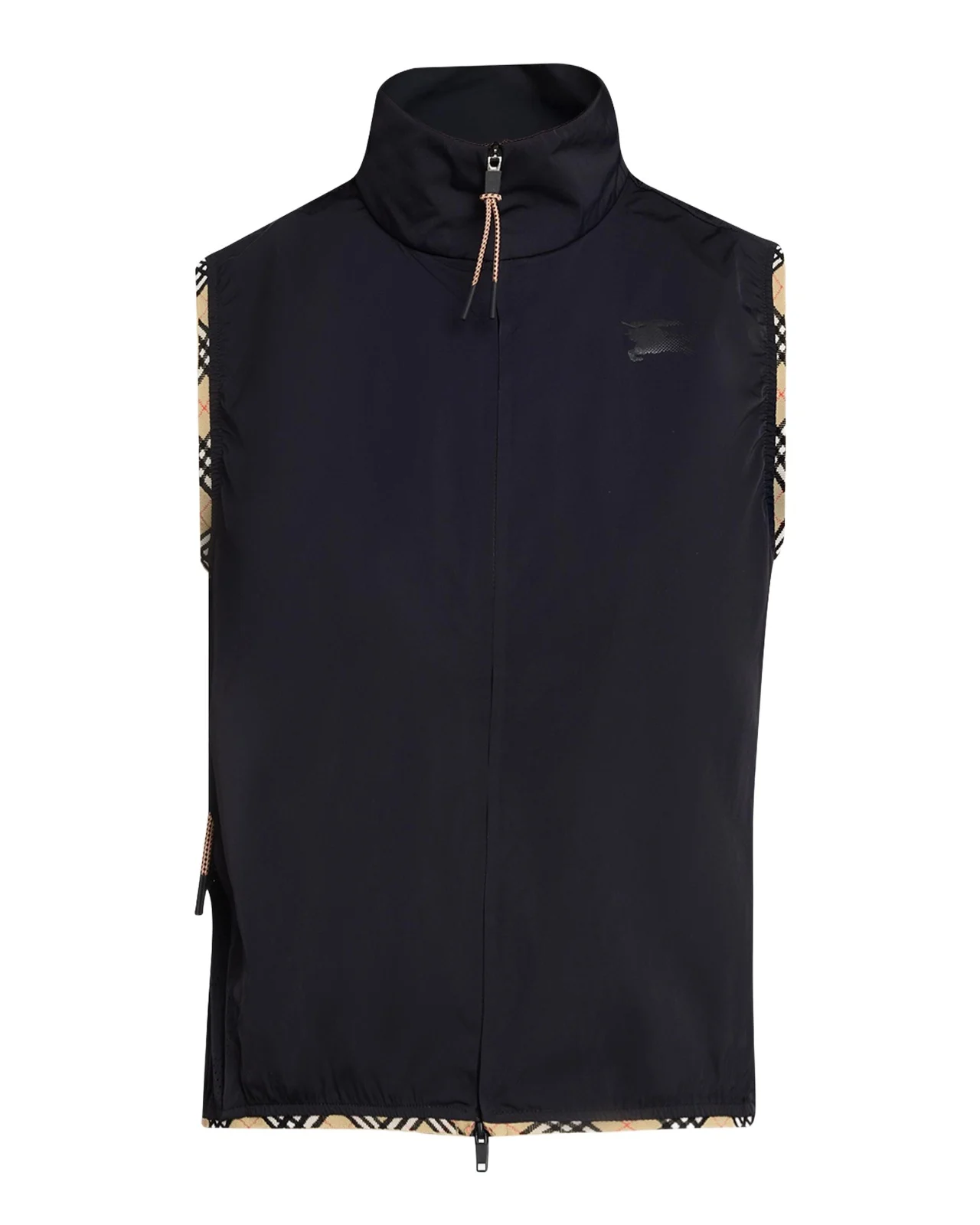 Burberry Aimee Check-Trim Perforated Nylon Vest