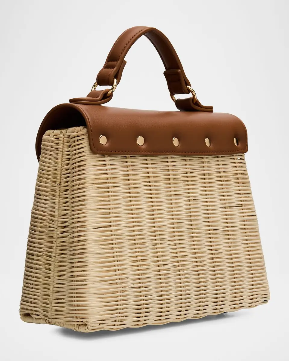 BTB Los Angeles Melody Flower-Embellished Rattan Top-Handle Bag | Thumbnail 2 BTB Los Angeles Melody Flower-Embellished Rattan Top-Handle Bag | Thumbnail 2
