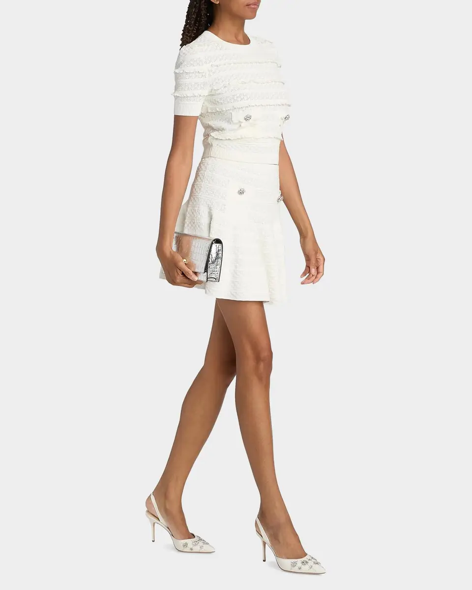 Self-Portrait Pointelle Knit Mini Skirt | Thumbnail 2