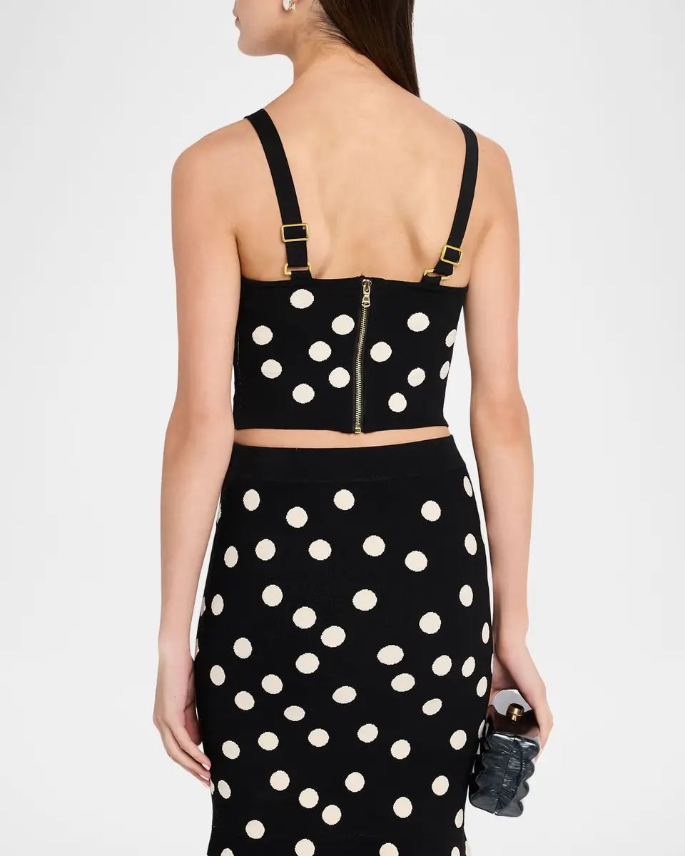 L'Agence Tula Polka Dot Knit Bra Top | Thumbnail 3
