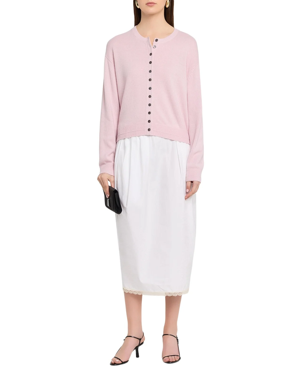 Lace-Trim Midi Tulip Skirt Lace-Trim Midi Tulip Skirt