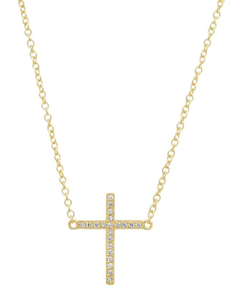 18K Cross Necklace with Diamonds 18K Cross Necklace with Diamonds